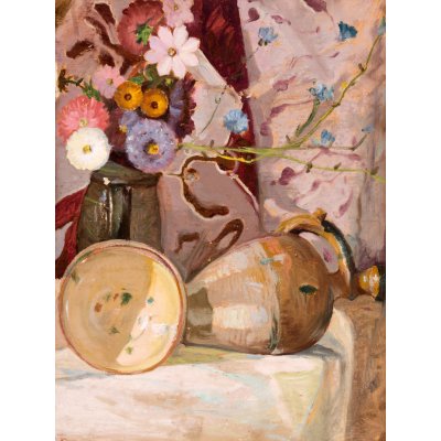 Natură statică cu năsturași și vase de lut