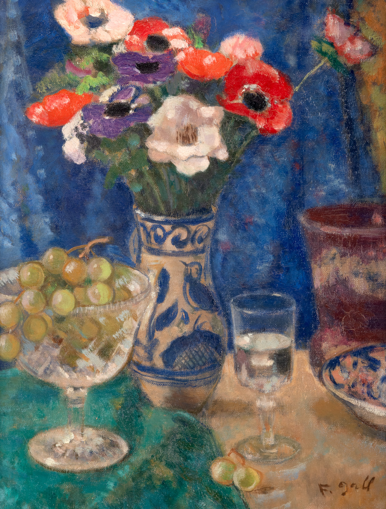 Jug with Anemone and Glass with Grapes