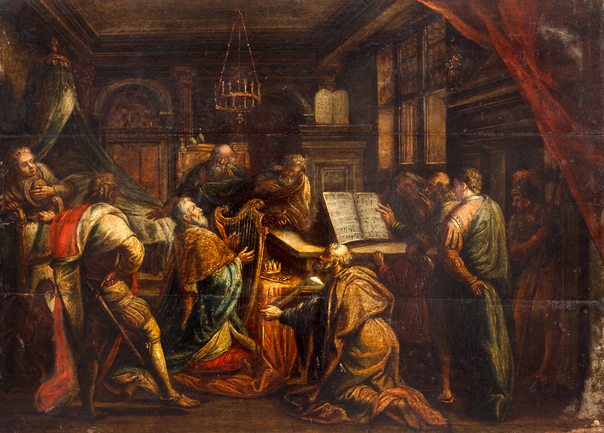 Regele David cântând la harpă