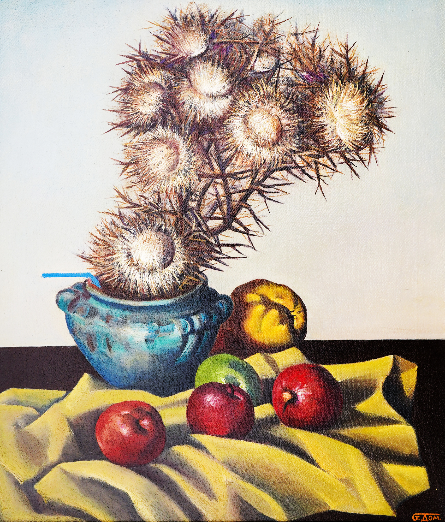 Still life with thorns and fruits