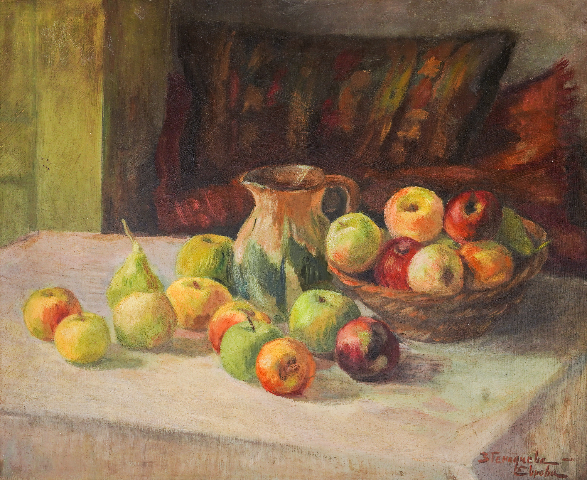 Still life with apples and pears
