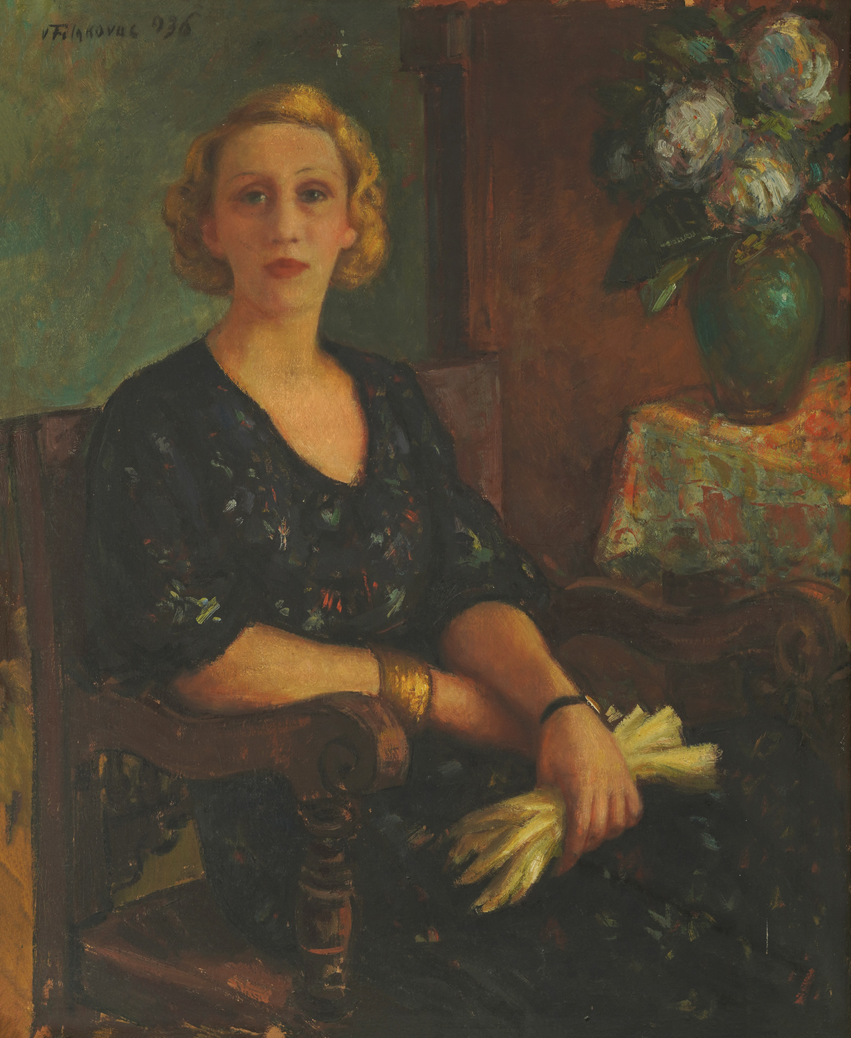 Portret dame s bijelim rukavicama