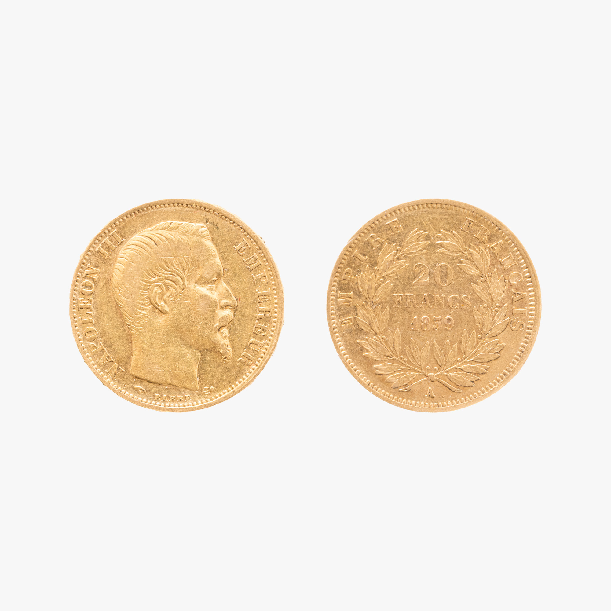 Monedă 20 Franci, Napoleon III, 1859, aur