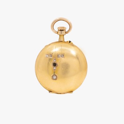 Gold pocket watch for ladies, decorated with diamonds