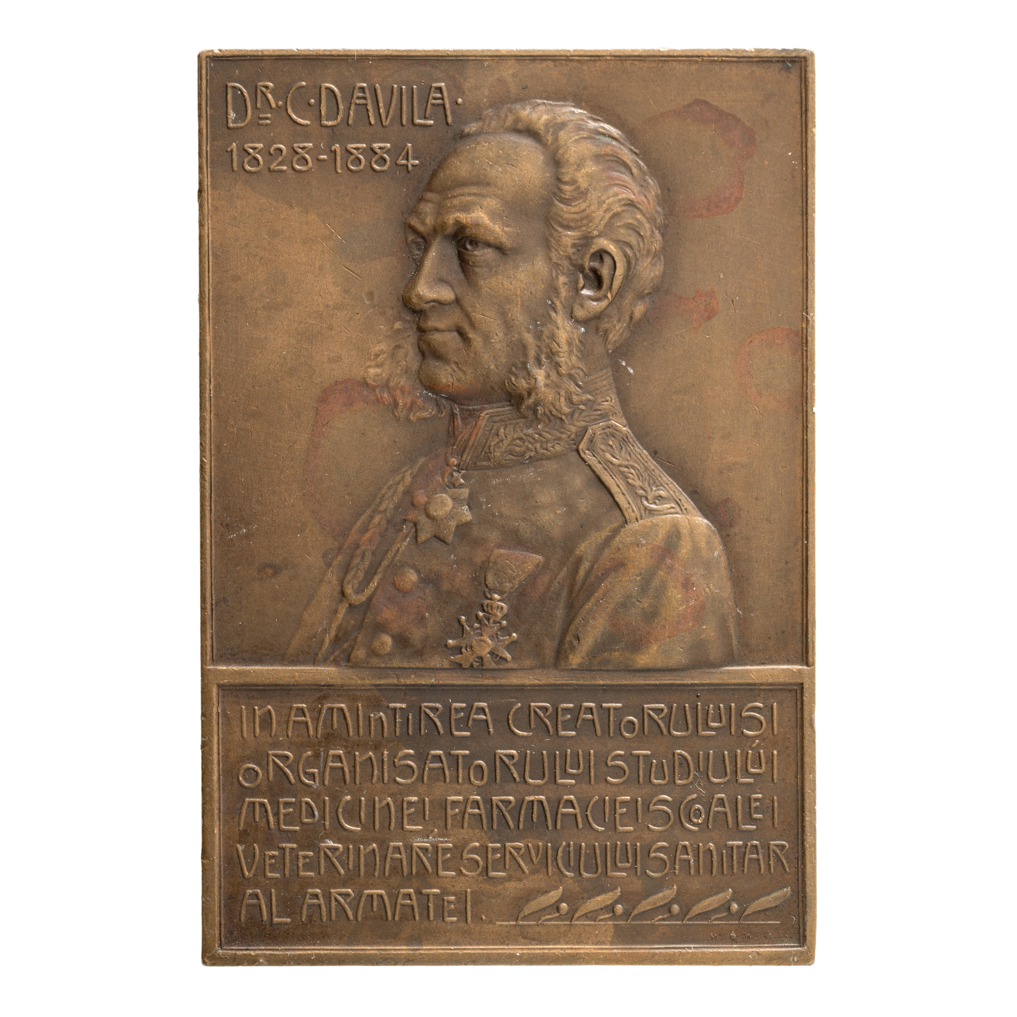 Medalie "Carol Davila 1828-1884, întemeietorul învățământului medical modern românesc", gravori Wilhelm Mayer și Franz Wilhelm, 1903