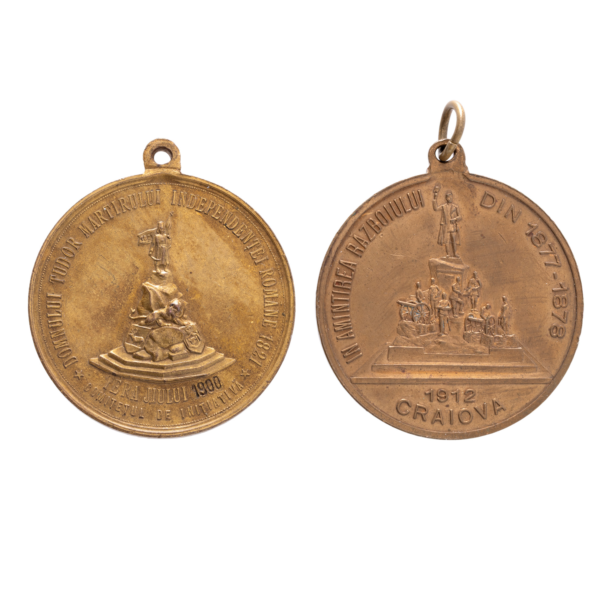 Lot consisting of two commemorative pieces, "War of Independence", engraver Carniol son, 1900-1912
