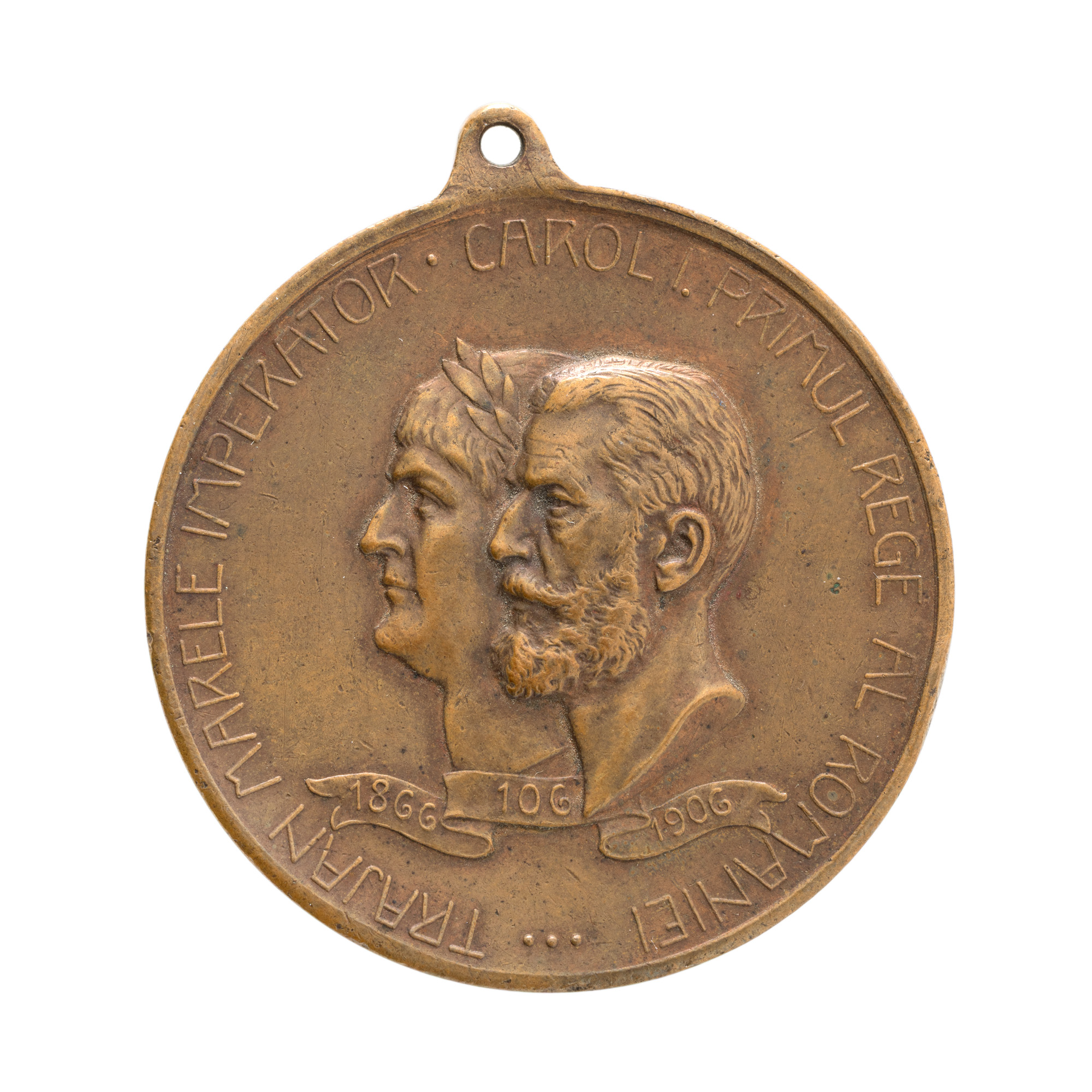 Medal "Emperor Trajan-King Carol I. 106-1866-1906. Romanian Jubilee Exhibition in Bucharest", engraver Carniol son, 1906