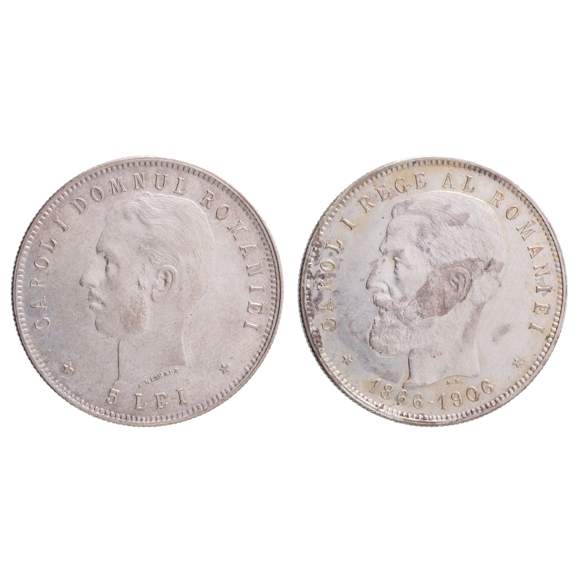 5 Lei Coin, Carol I, 1906, Silver