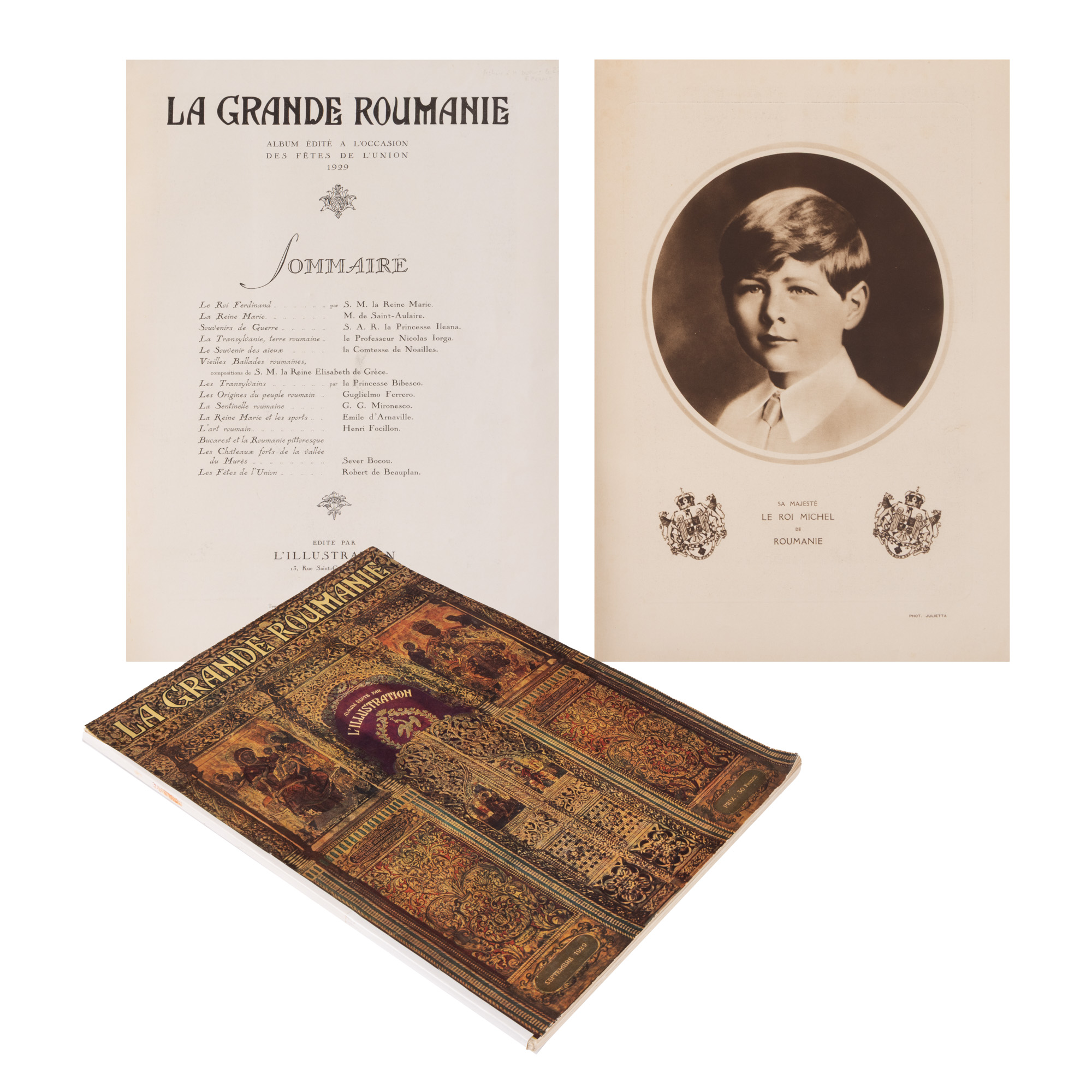 Spendid album ”La Grande Roumanie”, Paris, 1929, cu numeroase reproduceri fotografice și cromolitografii