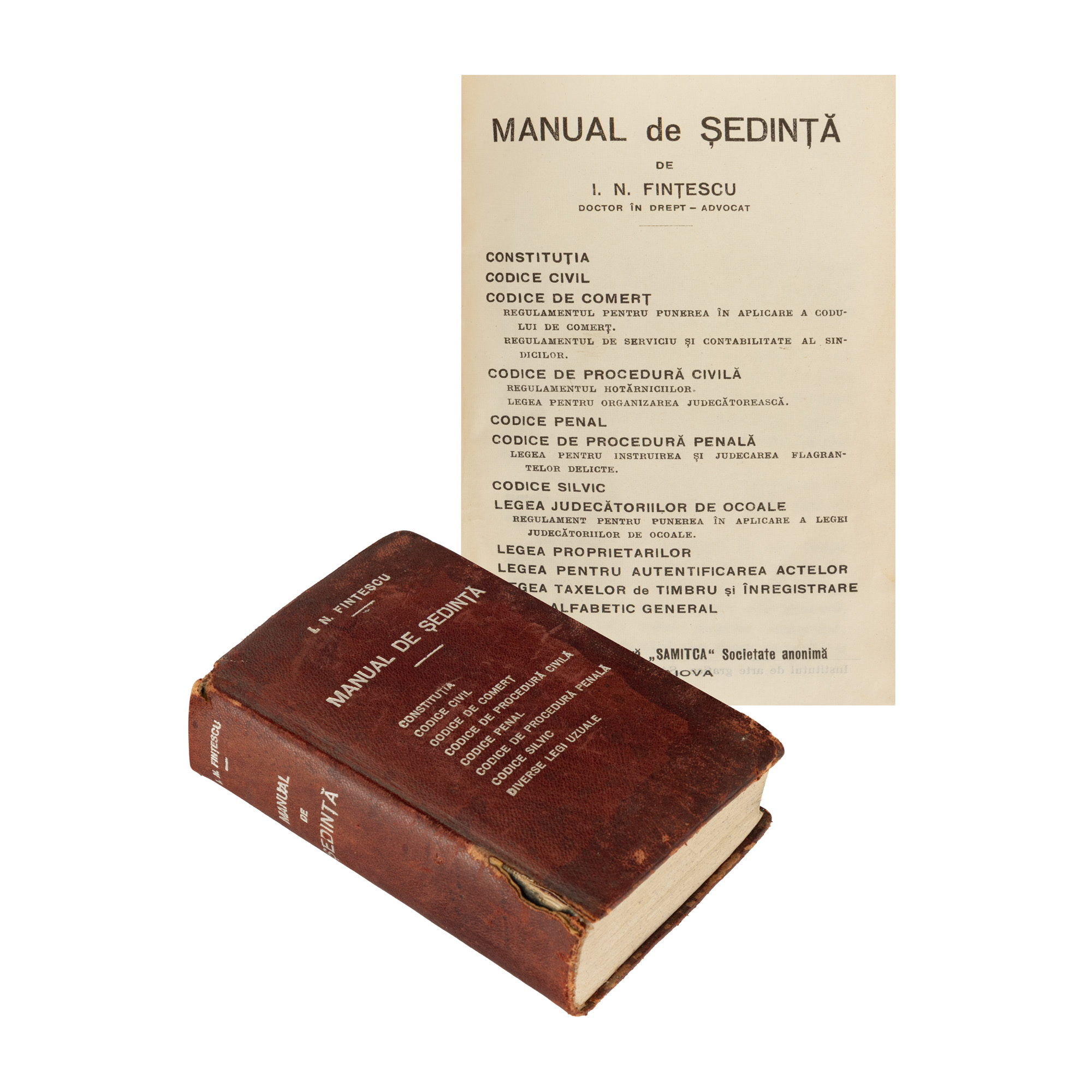 ”Manual de ședință”, de Ion N. Fințescu, ediție princeps, Craiova, 1914