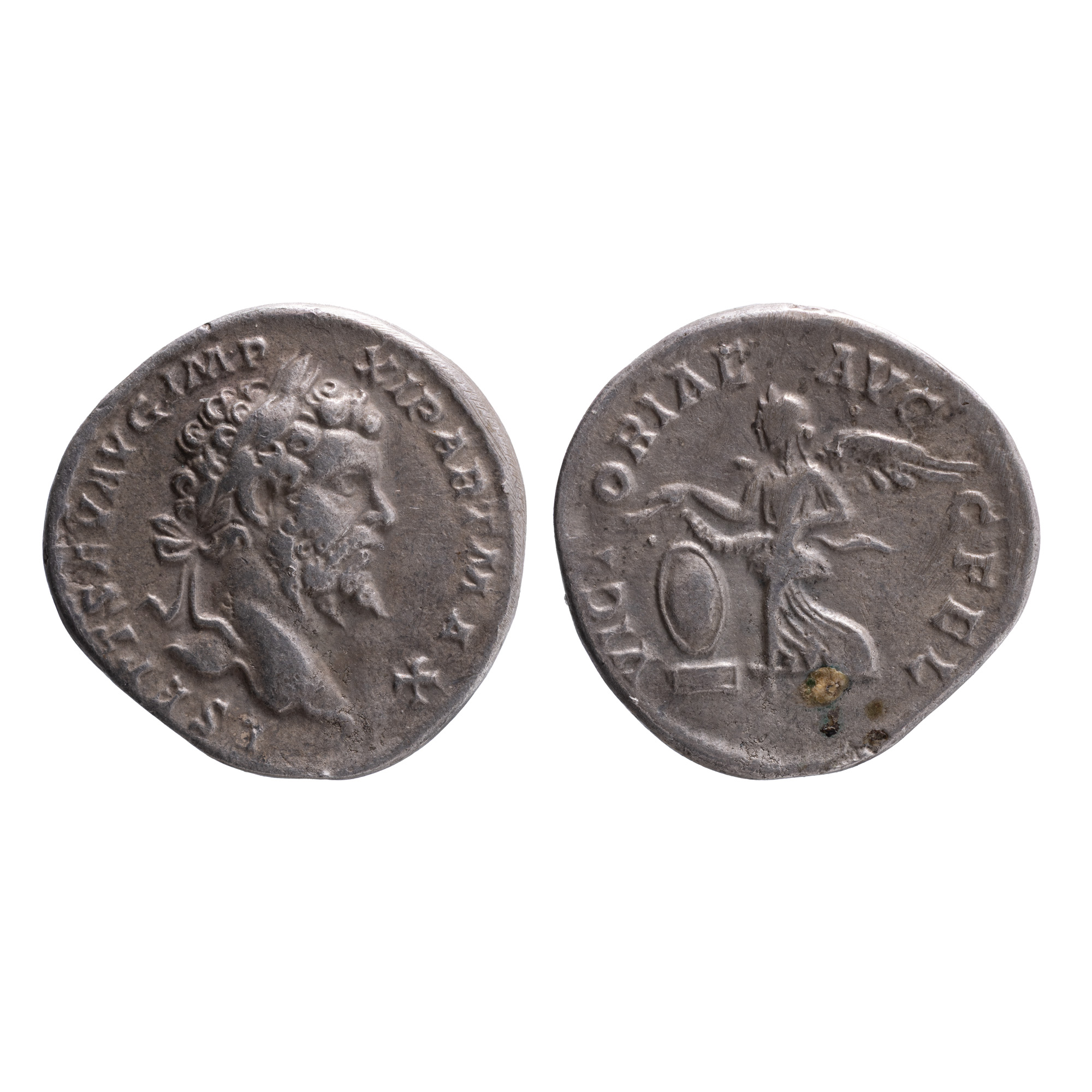 Monedă Denarius, Septimius Severus, Imperiul Roman, 197–200 e.n., argint