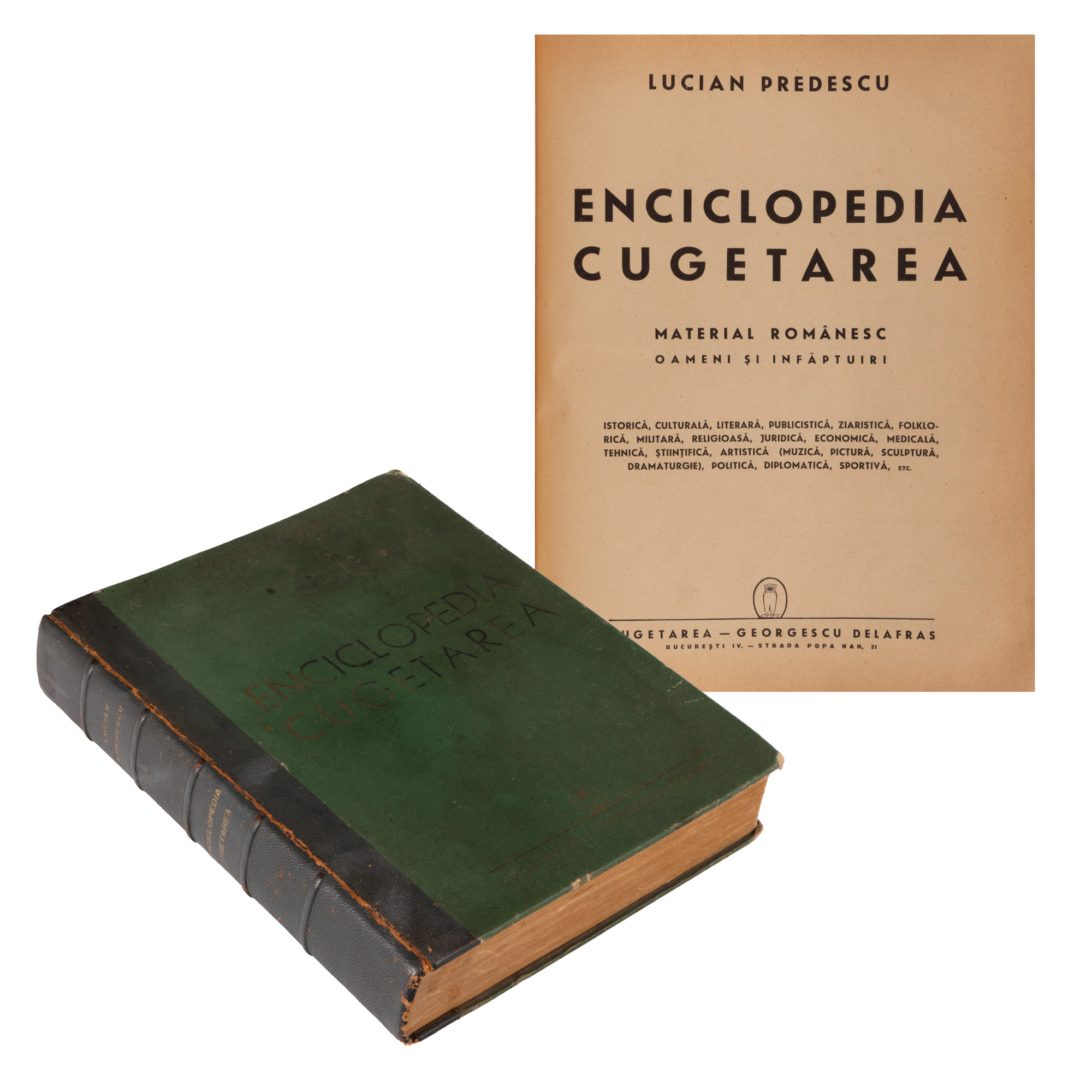 ”Enciclopedia Cugetarea”, de Lucian Predescu, ediție princeps, București, 1939