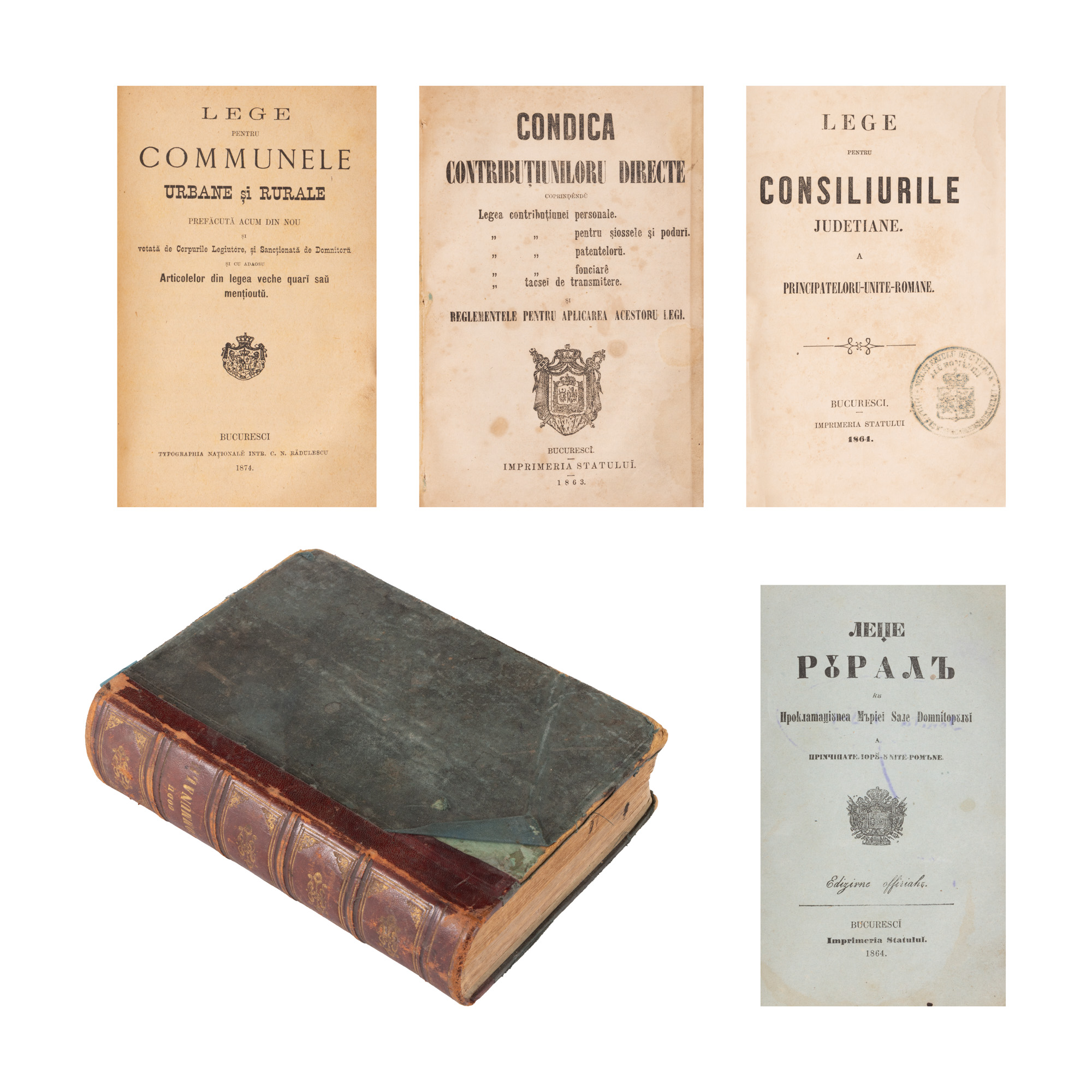 Colegat de cinci coduri și legiuiri, publicate în volum de I.M. Bujoreanu, București, 1863-1874