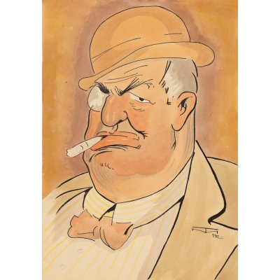 Caricatura omului politic și memorialistului Constantin Argetoianu (1871-1955), de Mihai Tacorian, 1932