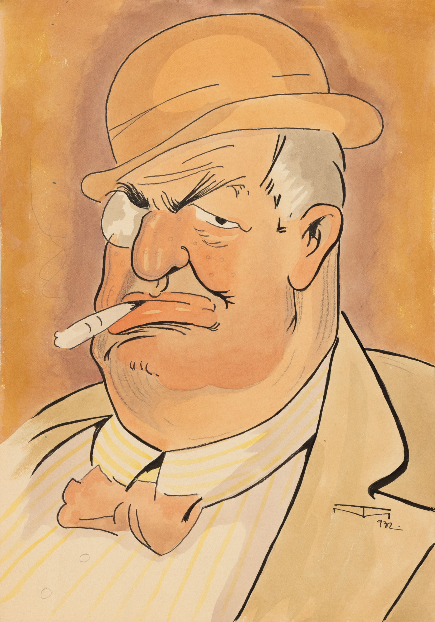 Caricatura omului politic și memorialistului Constantin Argetoianu (1871-1955), de Mihai Tacorian, 1932
