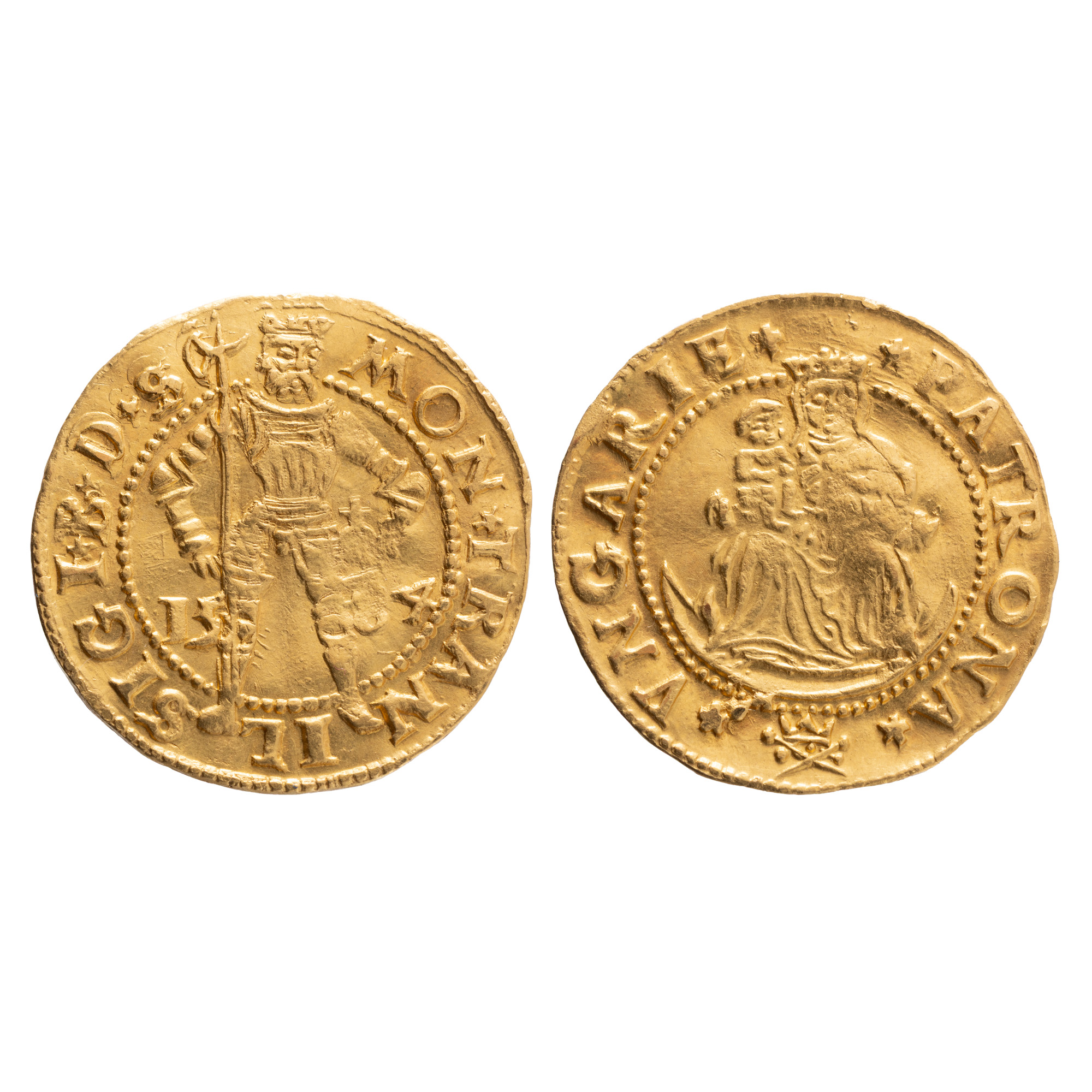 1 Ducat Coin, Sigismund Bathory, Principality of Transylvania, struck in Sibiu, 1584, gold