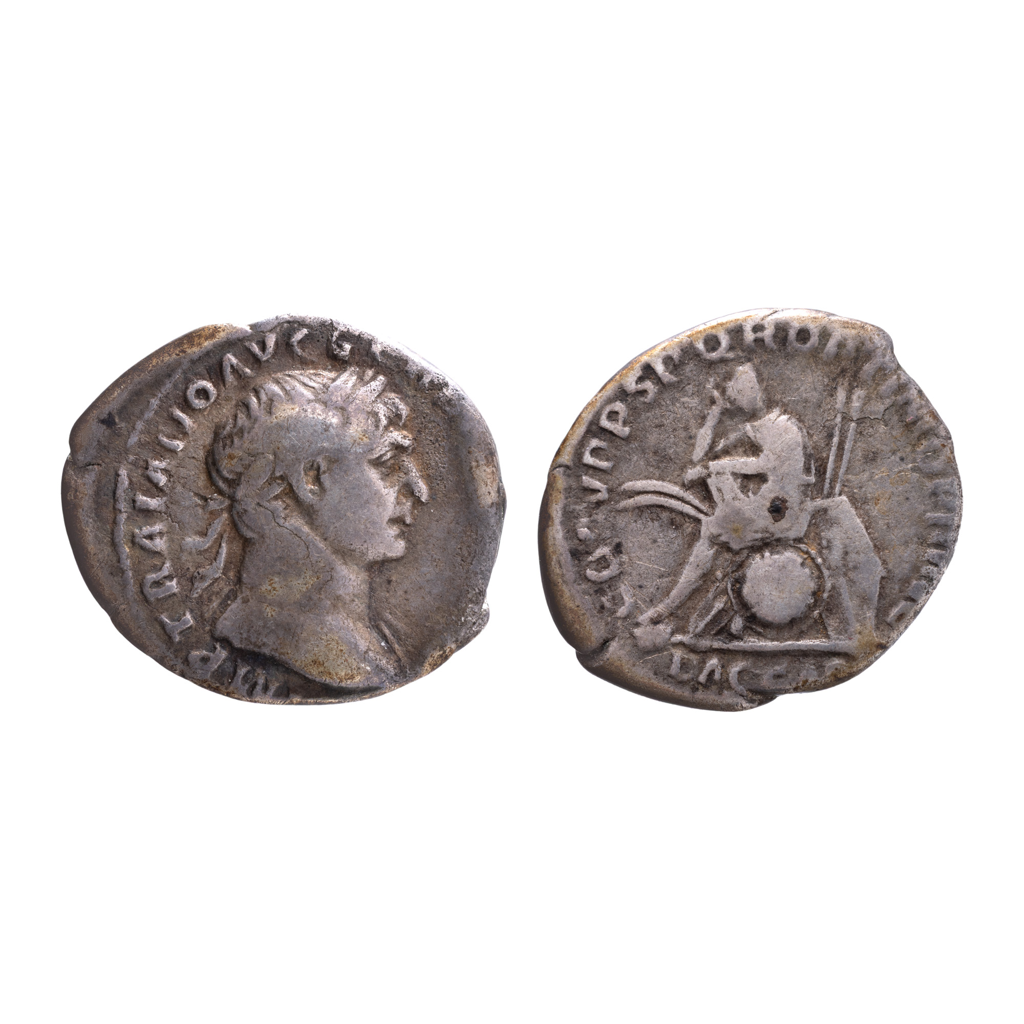 Monedă Denarius, Traian, Imperiul Roman, 103-111 e.n., argint