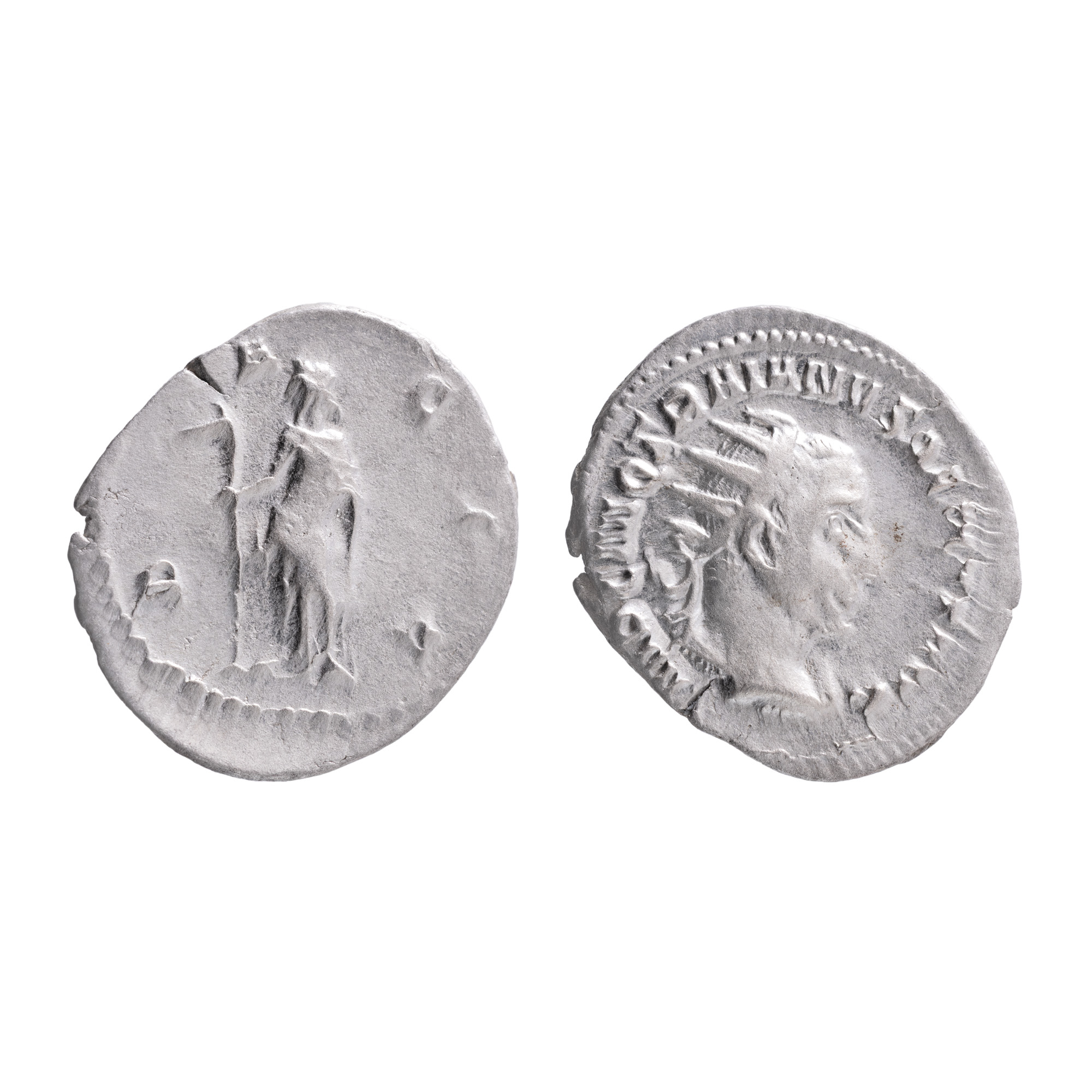 Monedă Antoninianus, Traian Decius, Imperiul Roman, 250-251 e.n., argint