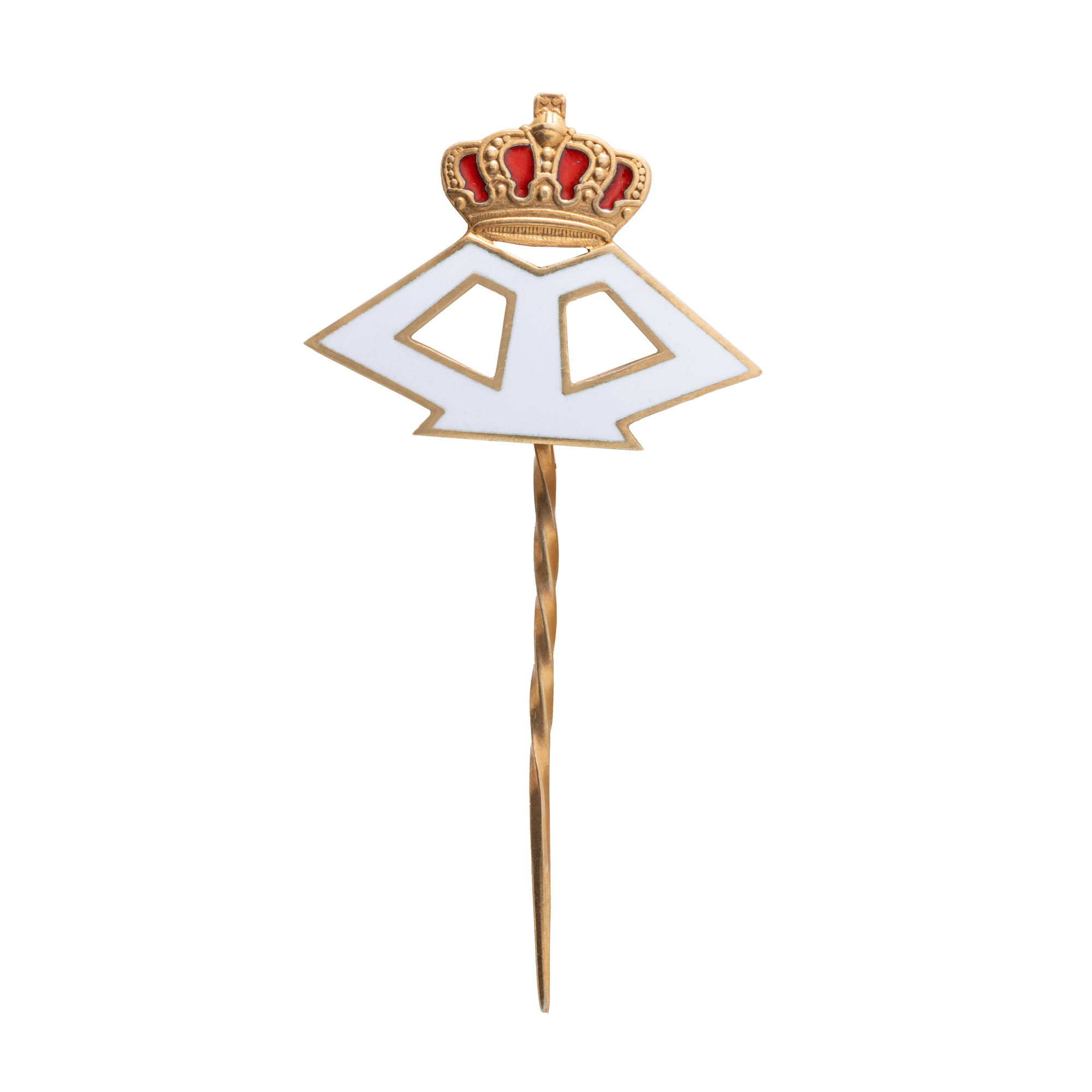 Brooch decorated with Queen Maria's cipher, circa 1925, gilded silver