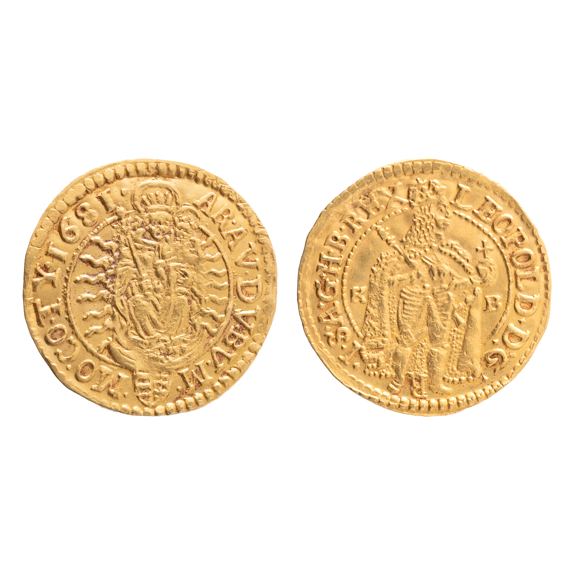 Monedă Ducat, Leopold I, bătut la Kremnica, 1681, aur