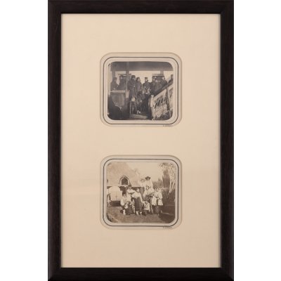 Lot consisting of two photographs illustrating a group of priests and a family from the rural area of Muntenia, made by Carol Popp de Szathmari, around 1866, collector's items