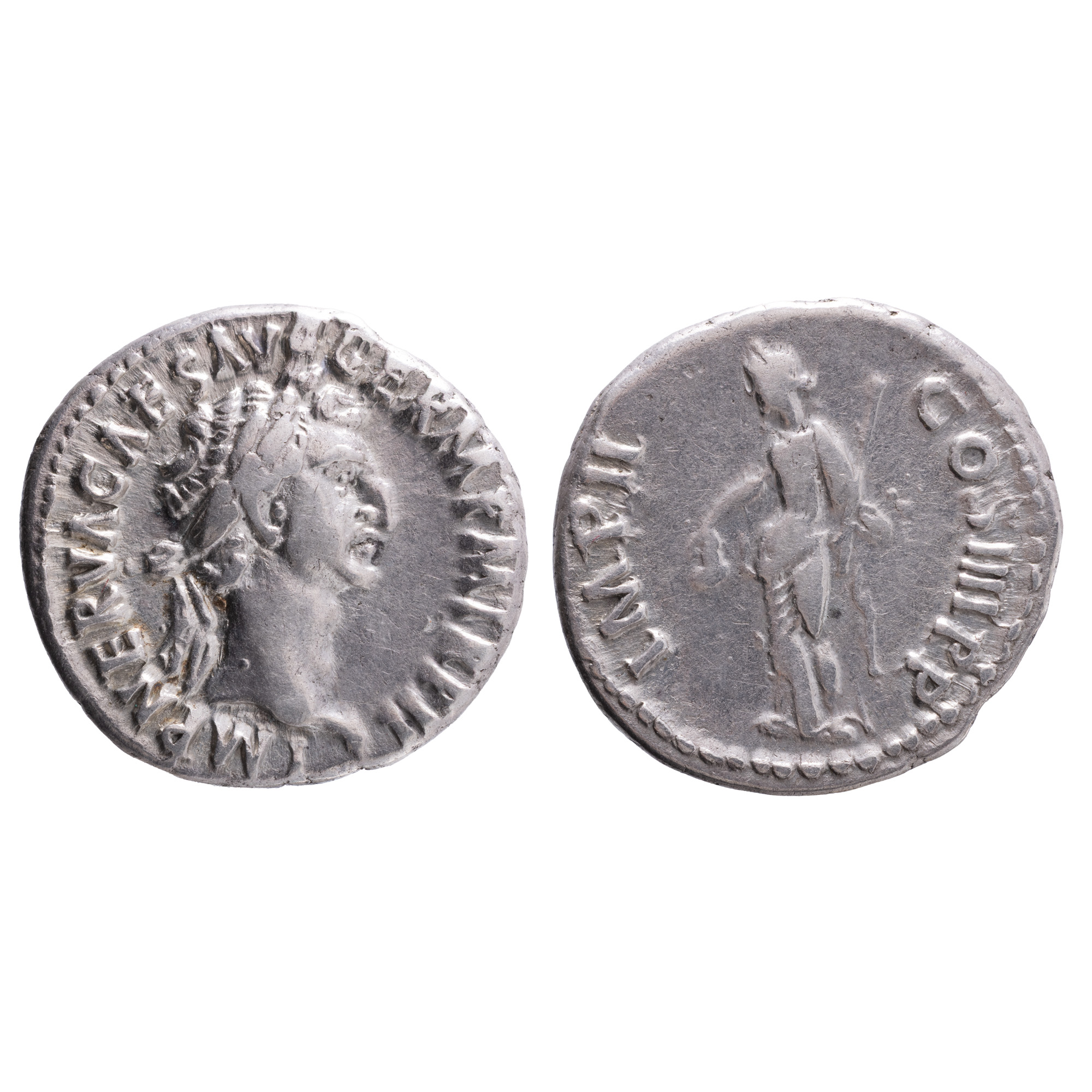 Monedă Denarius, Nerva, tip Libertas, Imperiul Roman, 98 e.n., argint