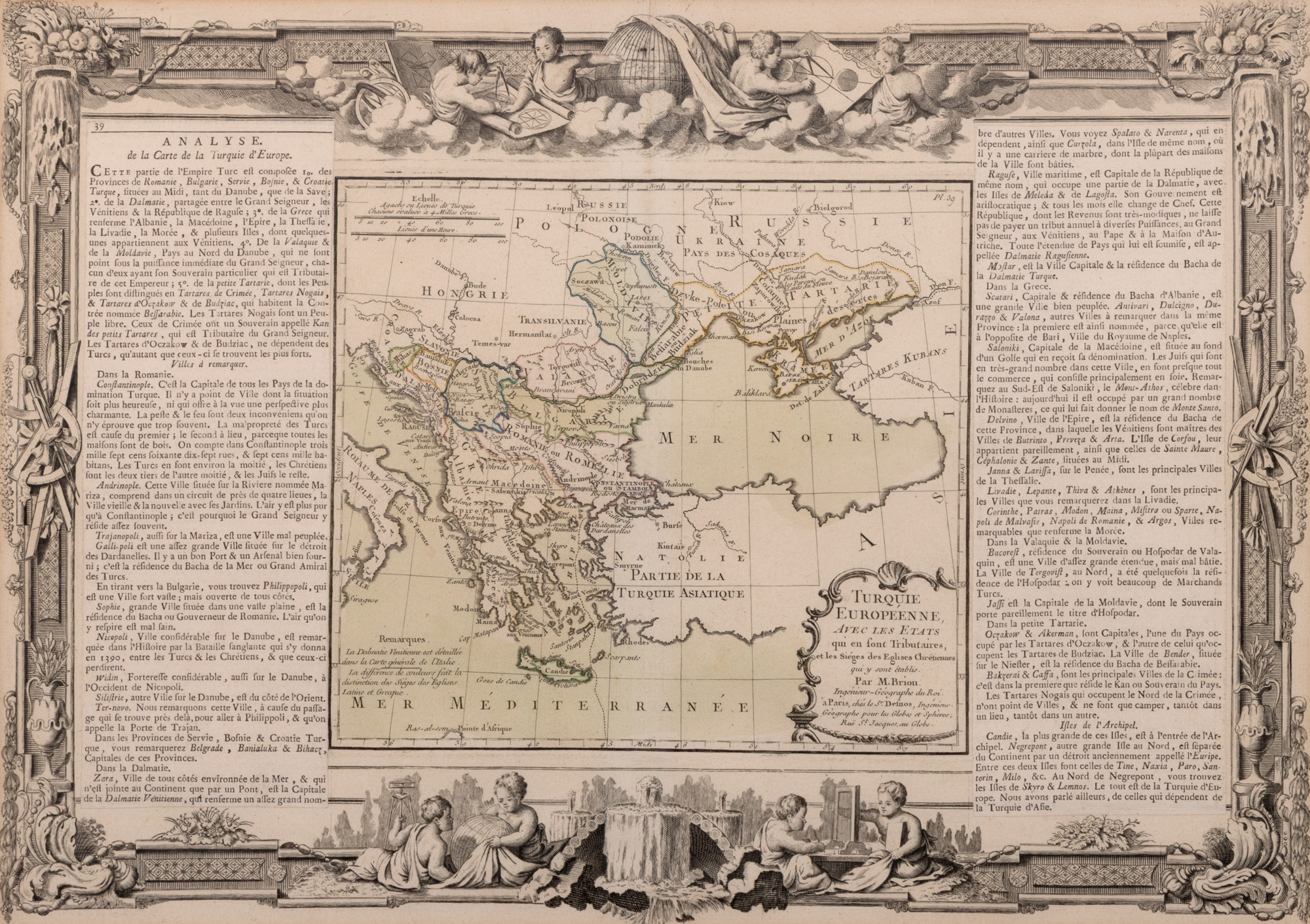 "Map 'European Turkey, with the states that are tributary to it', by Louis Brion, Paris, 1786"