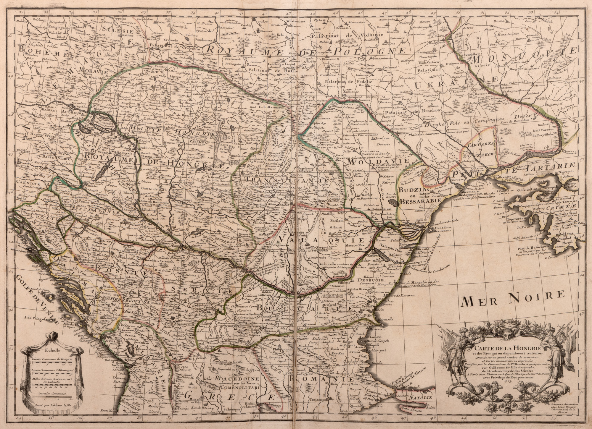 "Map 'Hungary', by Guillaume de L'Isle, Paris, 1780"