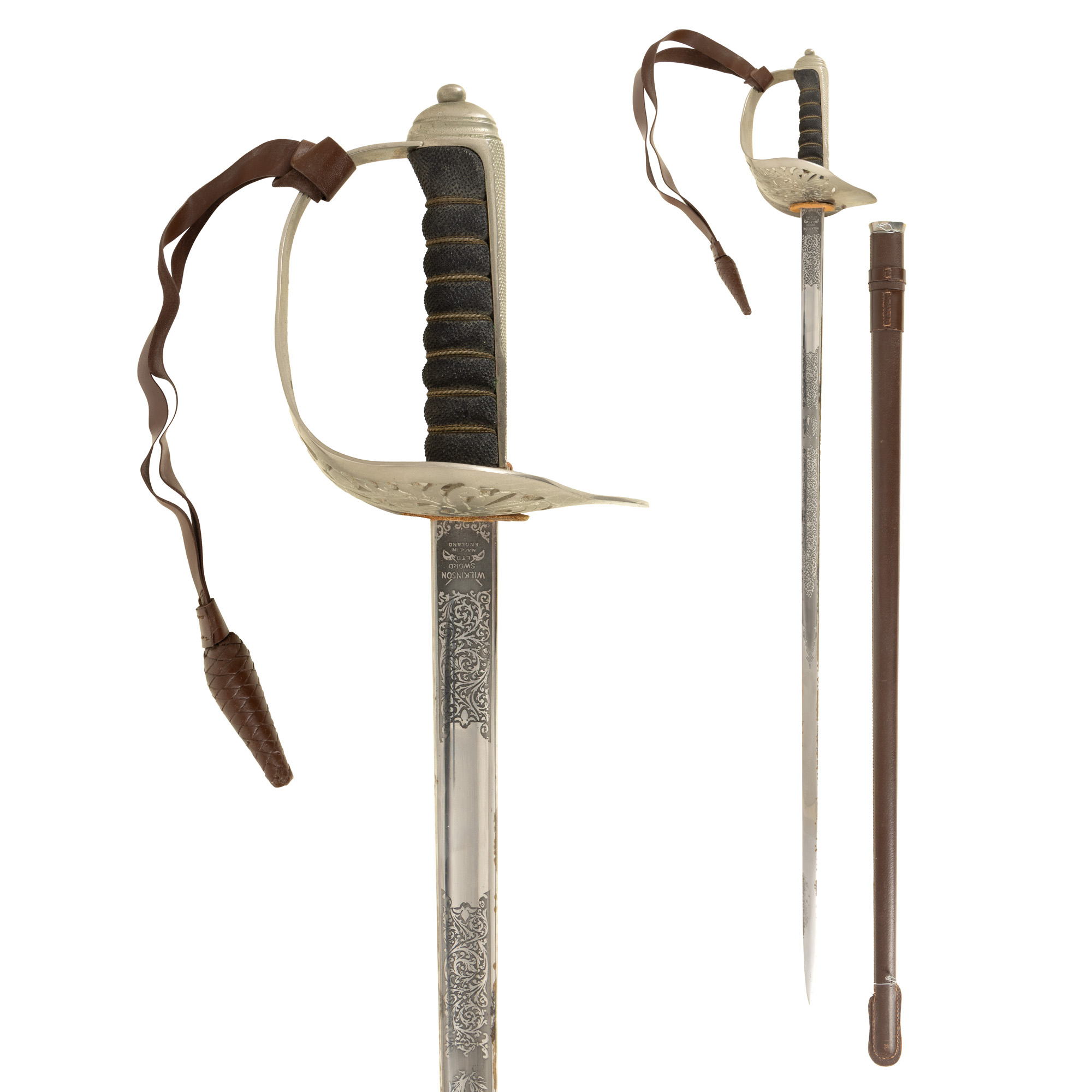 Wilkinson English parade sword, with sheath, bearing the cipher of King George VI