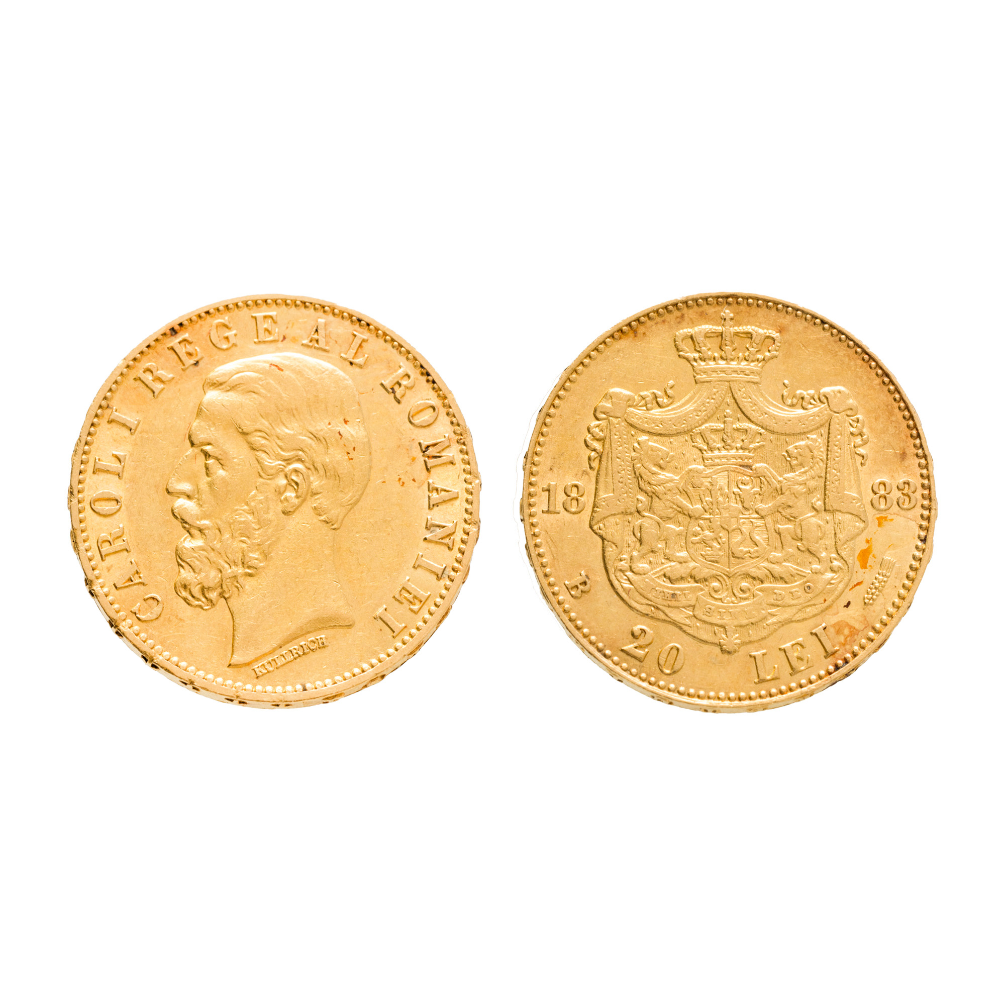 20 Lei Coin, Carol I, 1883, Gold