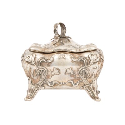 Casetă Art Nouveau, din argint, pentru bijuterii