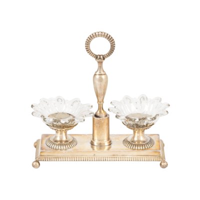 Silver and Crystal Spice Rack, approx. 1818-1838