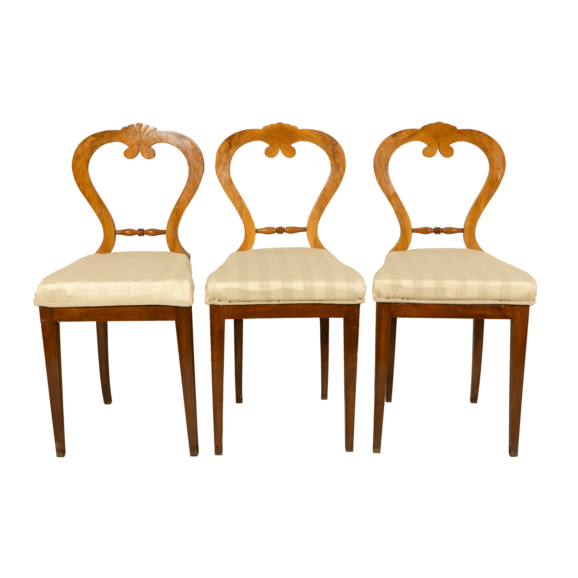 Set de trei scaune în manieră Biedermeier, sfârșitul sec. XIX