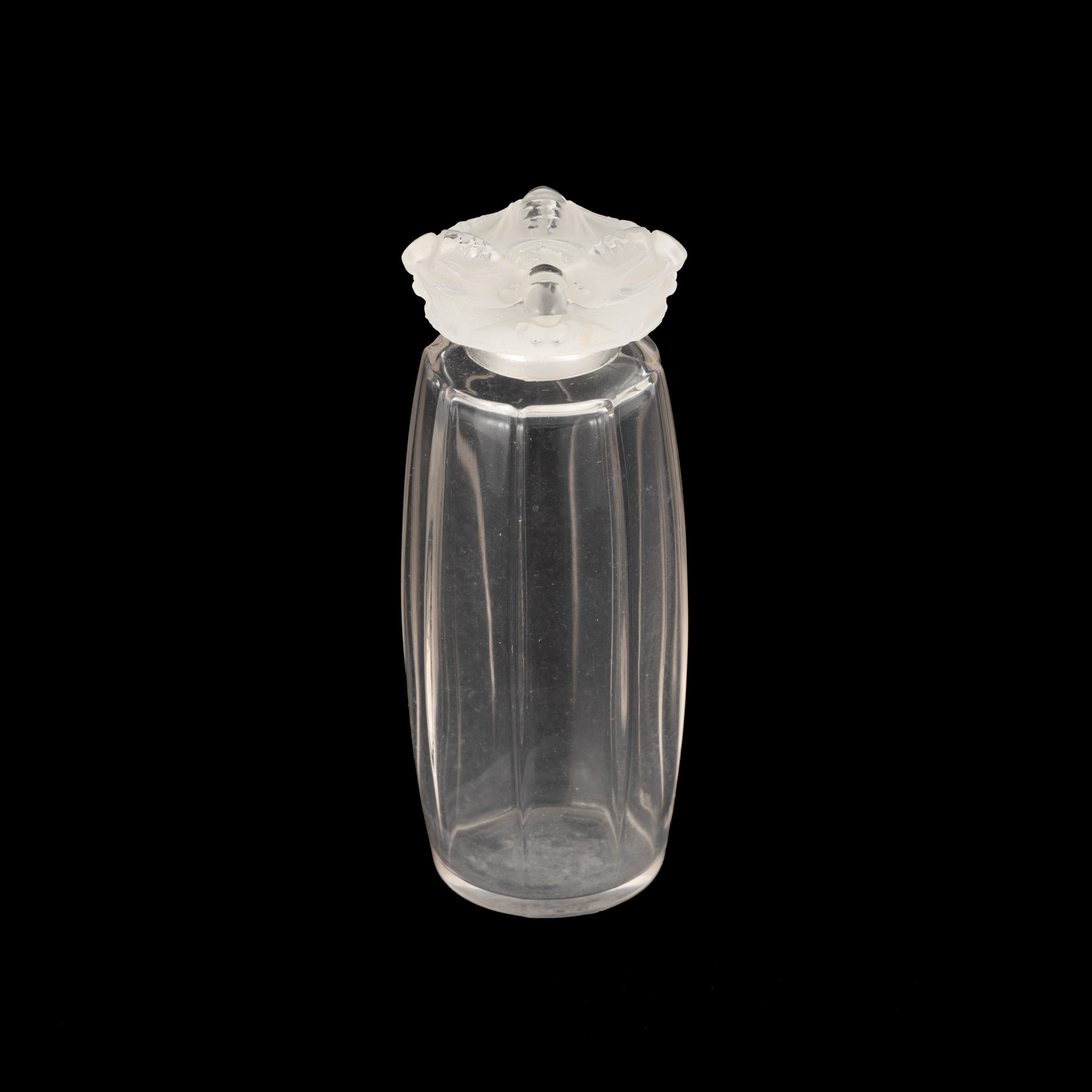 Flacon de parfum Lalique, ornat cu cicade stilizate, cca. 1925