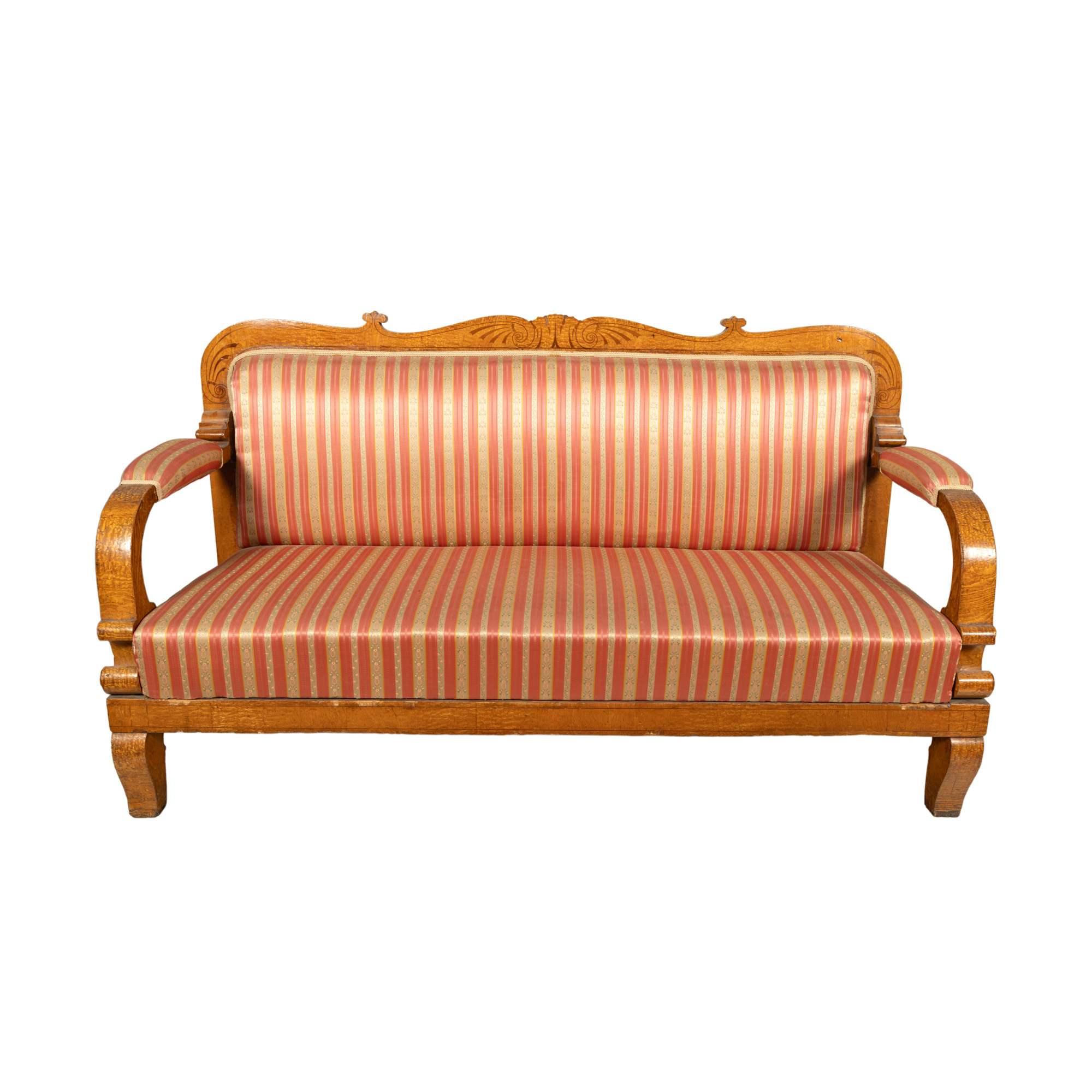 Canapea în stil Biedermeier, decorată cu intarsii, cca. 1900