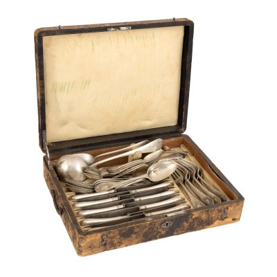 Set de tacâmuri din argint, pentru zece persoane, atelier M. Cronberg, sfârșitul sec. XIX