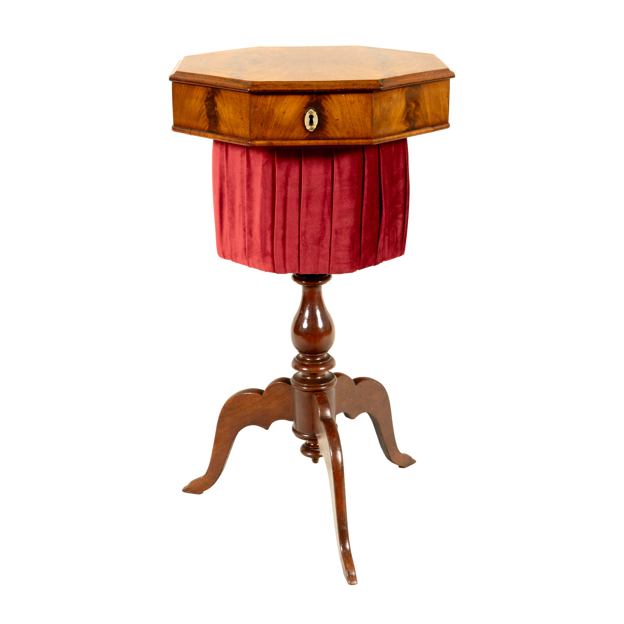 Mahogany and velvet work table, 19th century