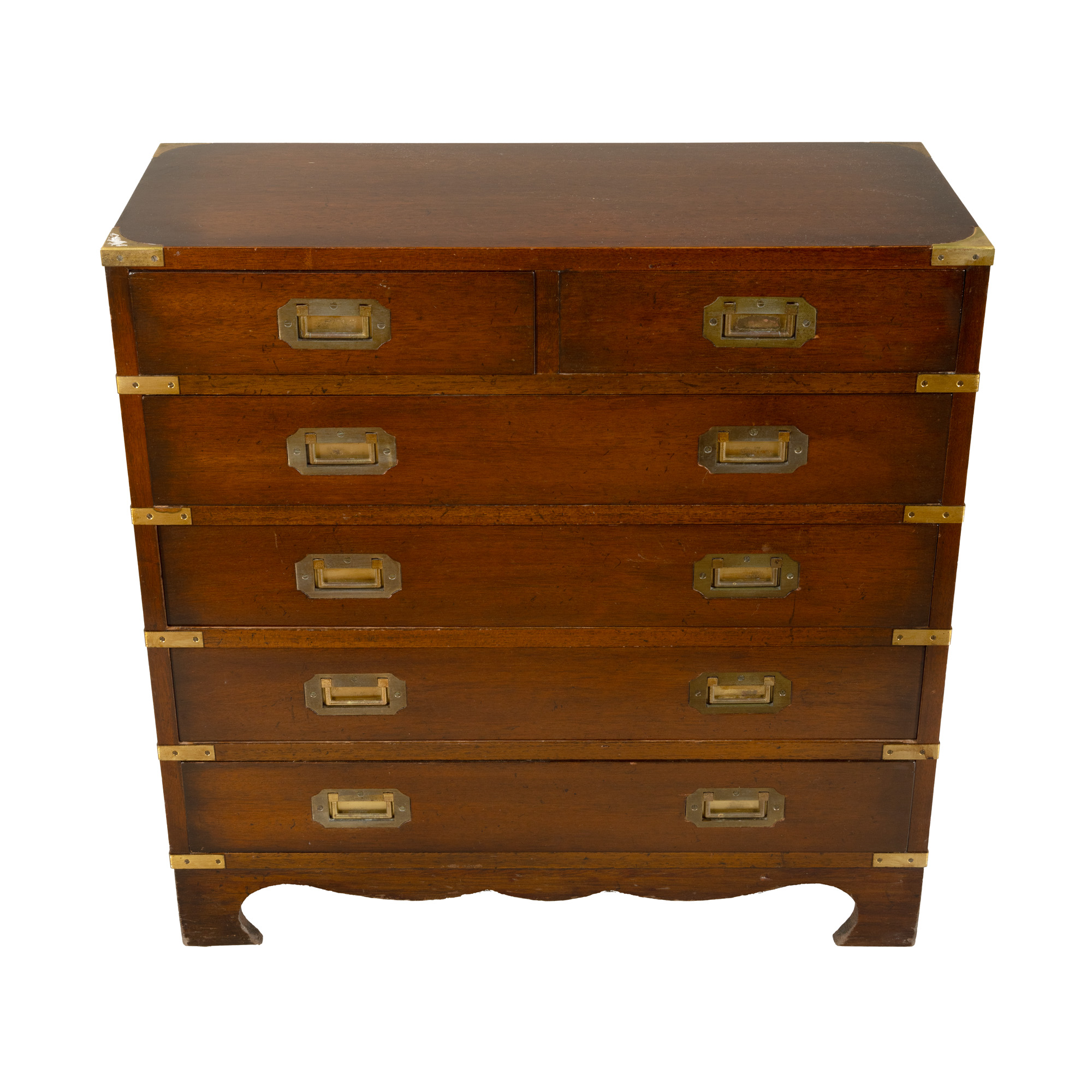 "Military campaign" dresser with brass handles, cca. 1950