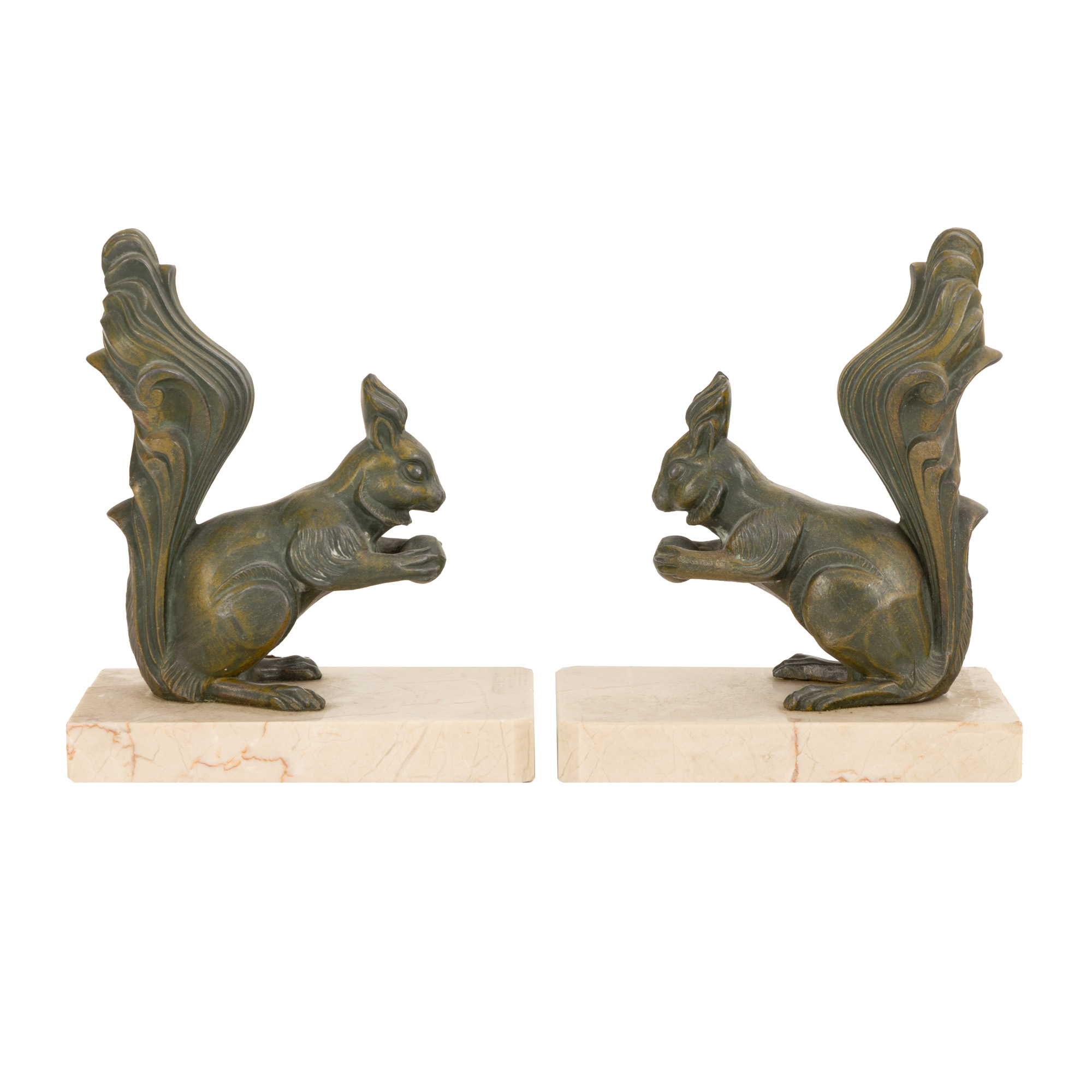 Pair of Art Deco stands, with squirrels, circa 1930