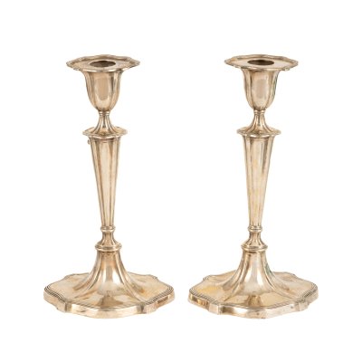 Pereche de sfeșnice din argint, mijlocul sec. XX