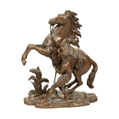 "Cal nărăvaș" - statuetă decorativă din bronz, începutul sec. XX