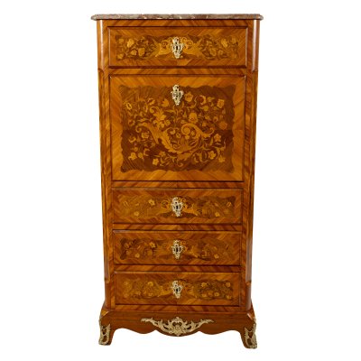 Secretaire din palisandru, decorat cu marchetărie și bronzuri aurite, sfârșitul sec. XIX