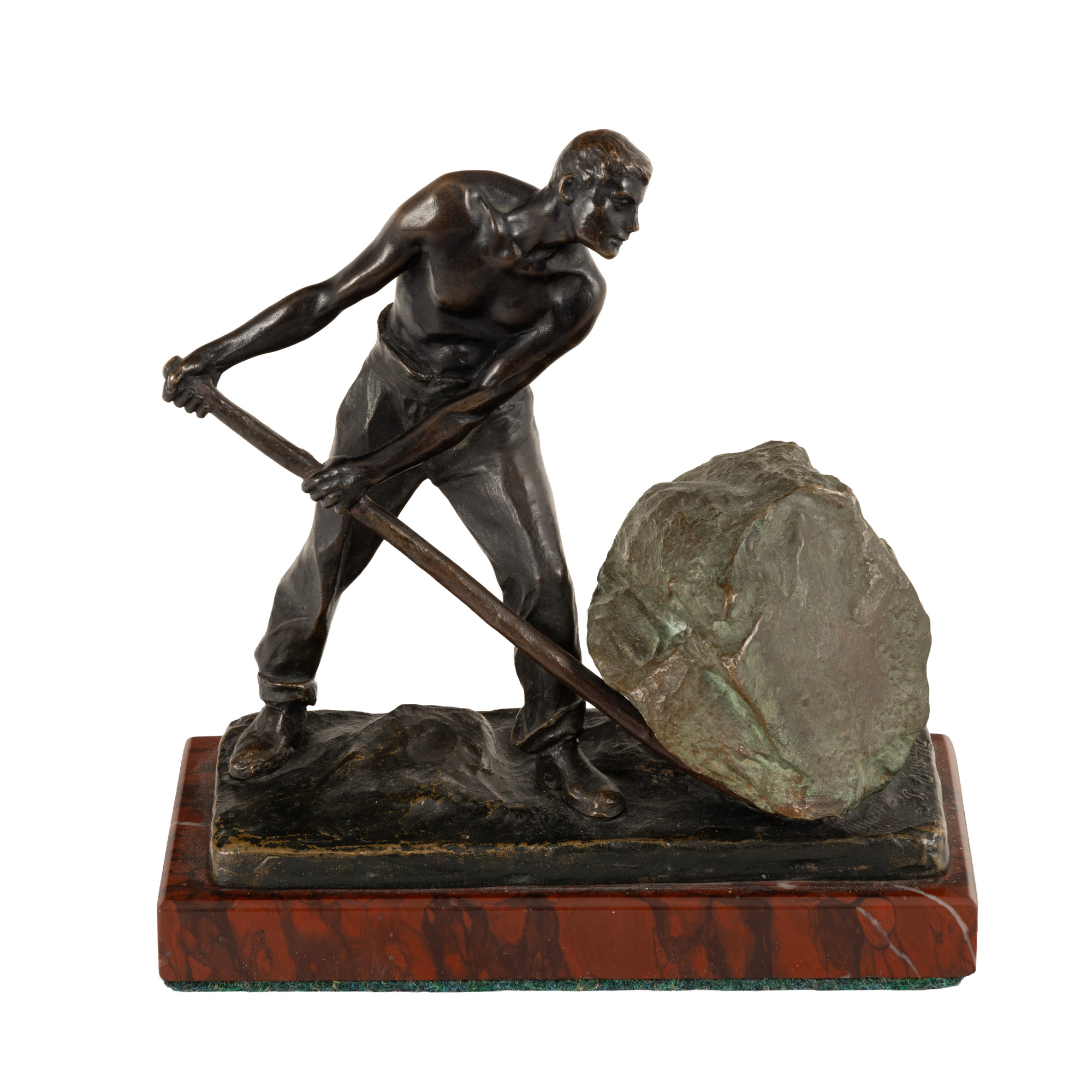 "Worker" - Bronze statuette, signed by Paul Ludwig Kowalczewski