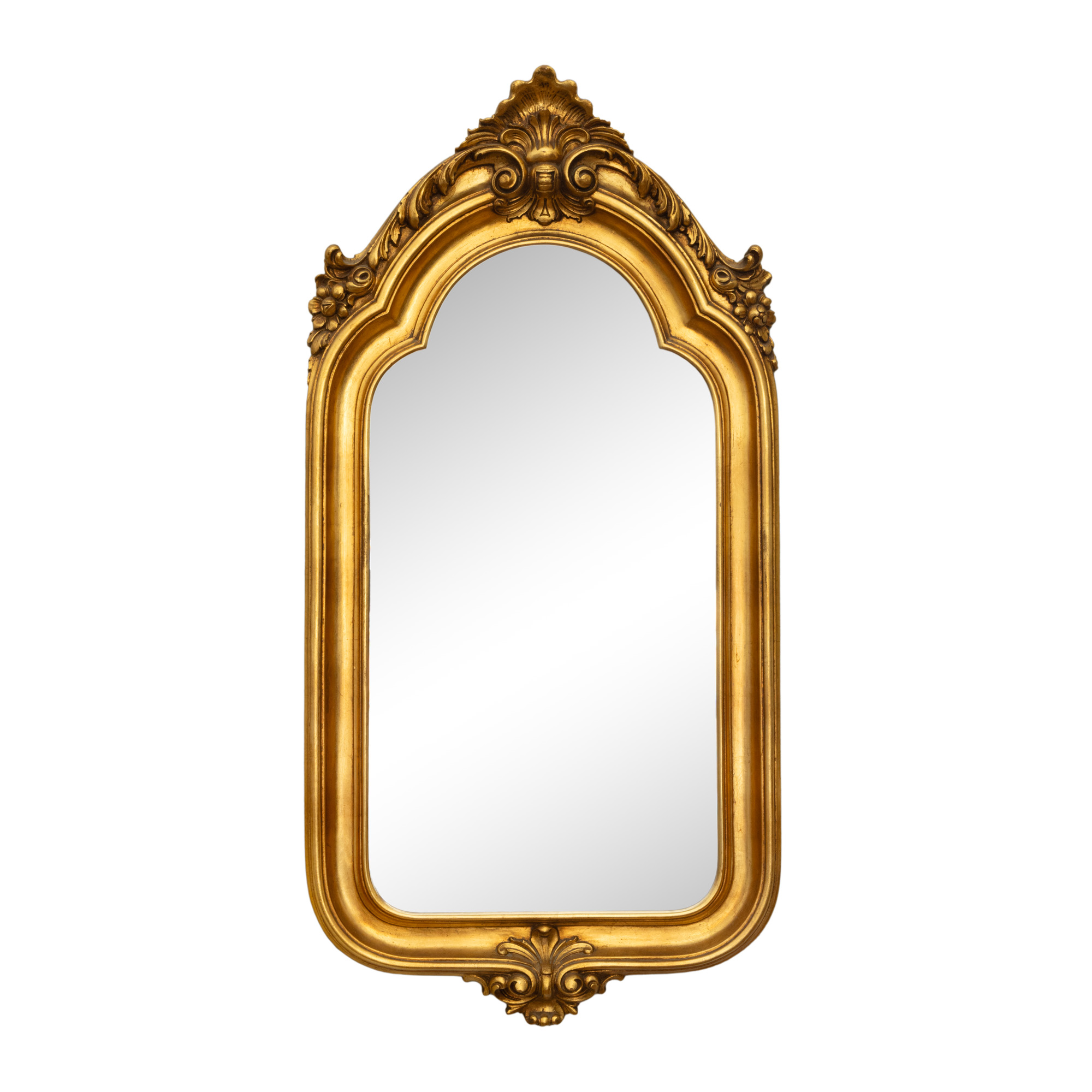 Baroque-style Mirror, made from gilded carved wood, end of the 19th century, from the collection of Prince Ghyka