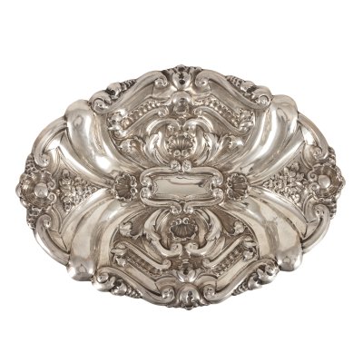 Fructieră din argint, ornată cu elemente Rocailles, cca. 1960