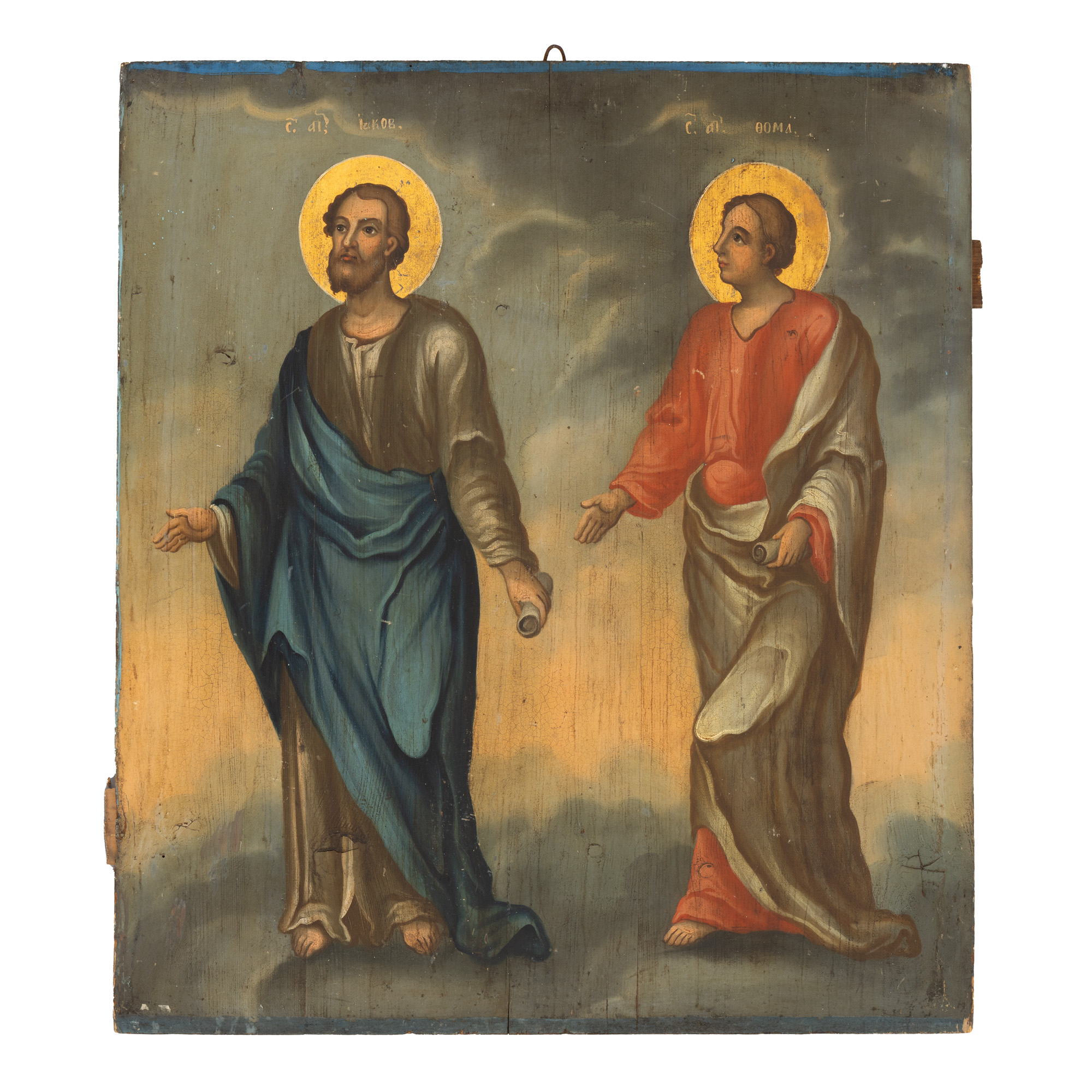 Icon on wood, "Saints Apostles James and Thomas", Romanian school, first half of the 19th century