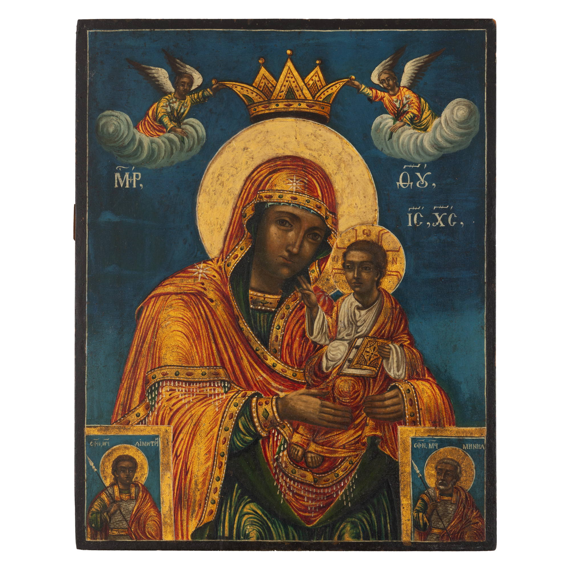 Icon on wood, "Mother of God with the Child - Lady of Angels", Romanian school, first half of the 19th century