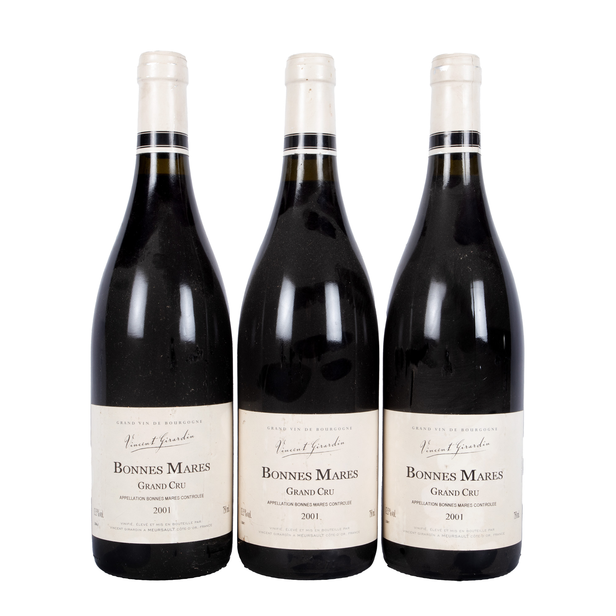 Bonnes-Mares Grand Cru, Vincent Girardin, 2001, 3st x 0,75l