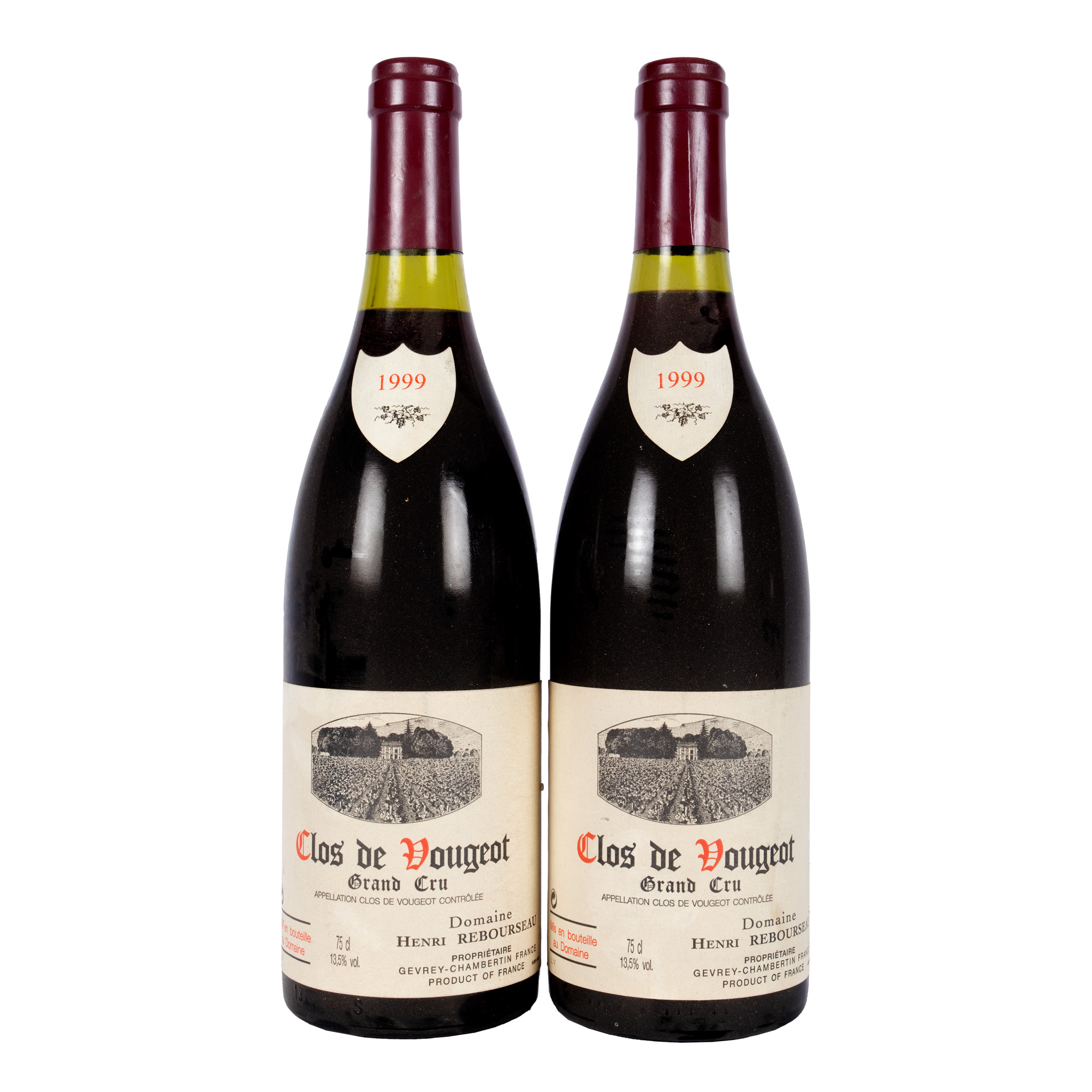 Clos de Vougeot Grand Cru, Henri Rebourseau, 1999, 2st x 0,75l