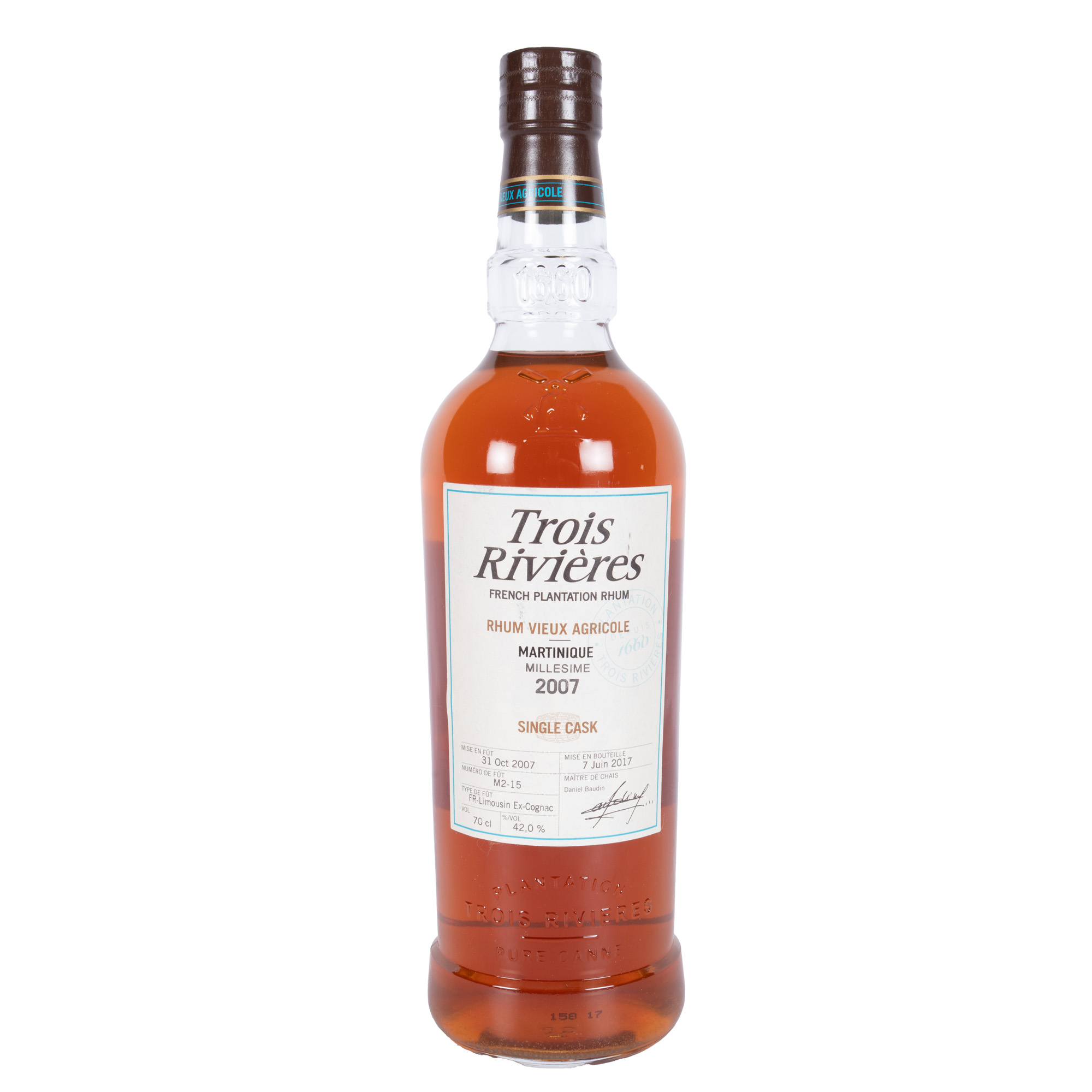 Rom Vieux Agricole Trois Rivieres, Single Cask, 2007, 1st x 0,70l 